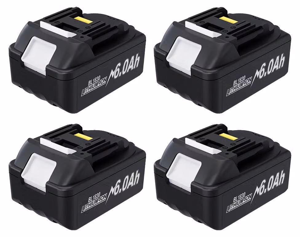 Batterie, capacità 6000 mAh, design ricaricabile, 4 batterie da 6,0 Ah