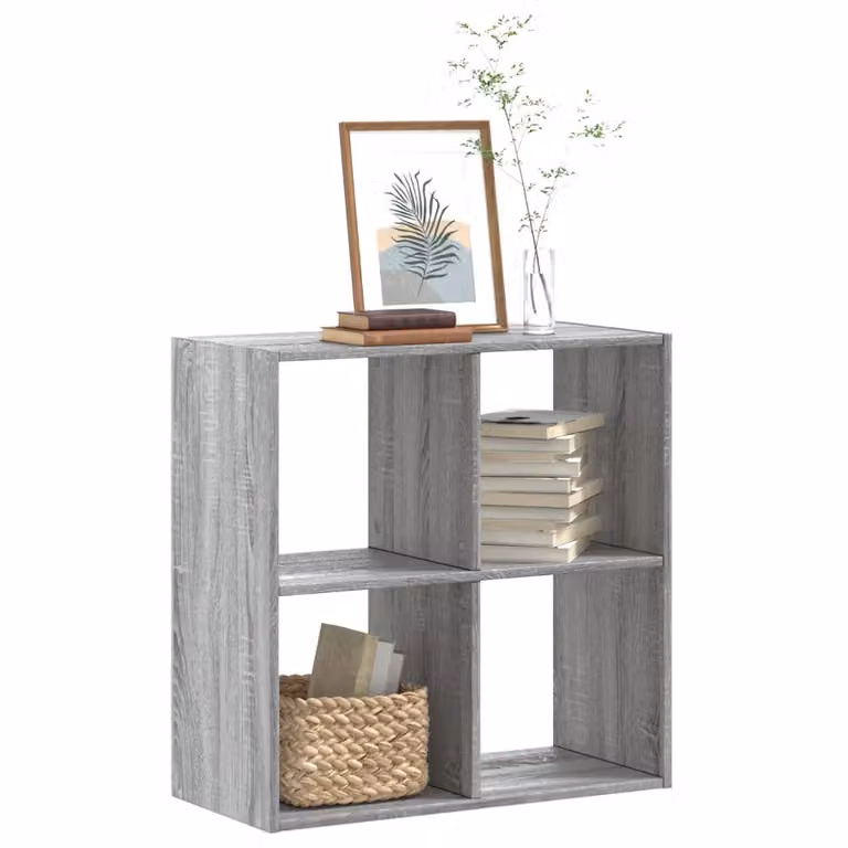 Libreria moderna vidaXL in legno MDF grigio da appendere a parete L: 68,5 cm, P: 32 cm, H: 68,5 cm
