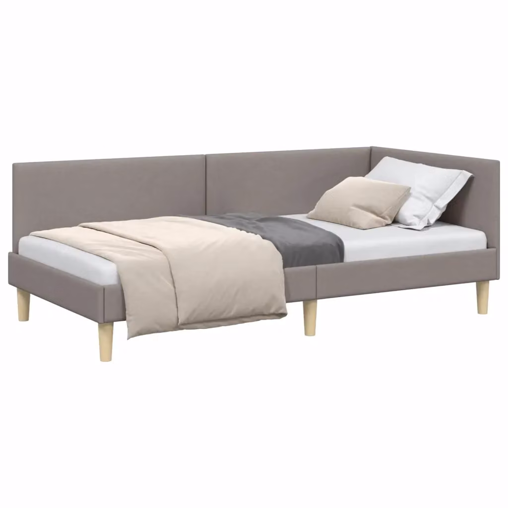 Cornice del letto ad angolo con chaise longue asimmetrica vidaXL Talpa in tessuto e legno, L/P/H: 204 x 140 x 84 cm – 2