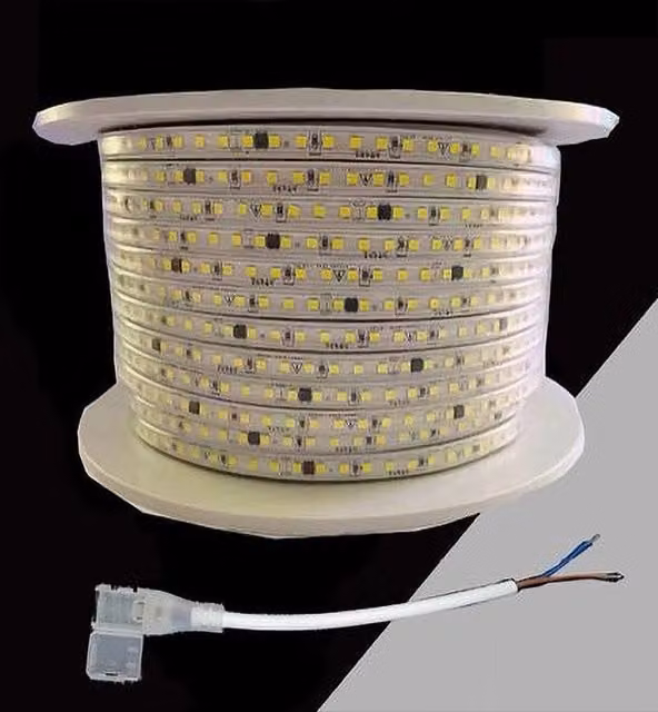 Trade Shop - Striscia Led 3535 220v 12w/mt 120led/mt 100 Mt 8mm Vari Colori Di Luce 3535-120d -