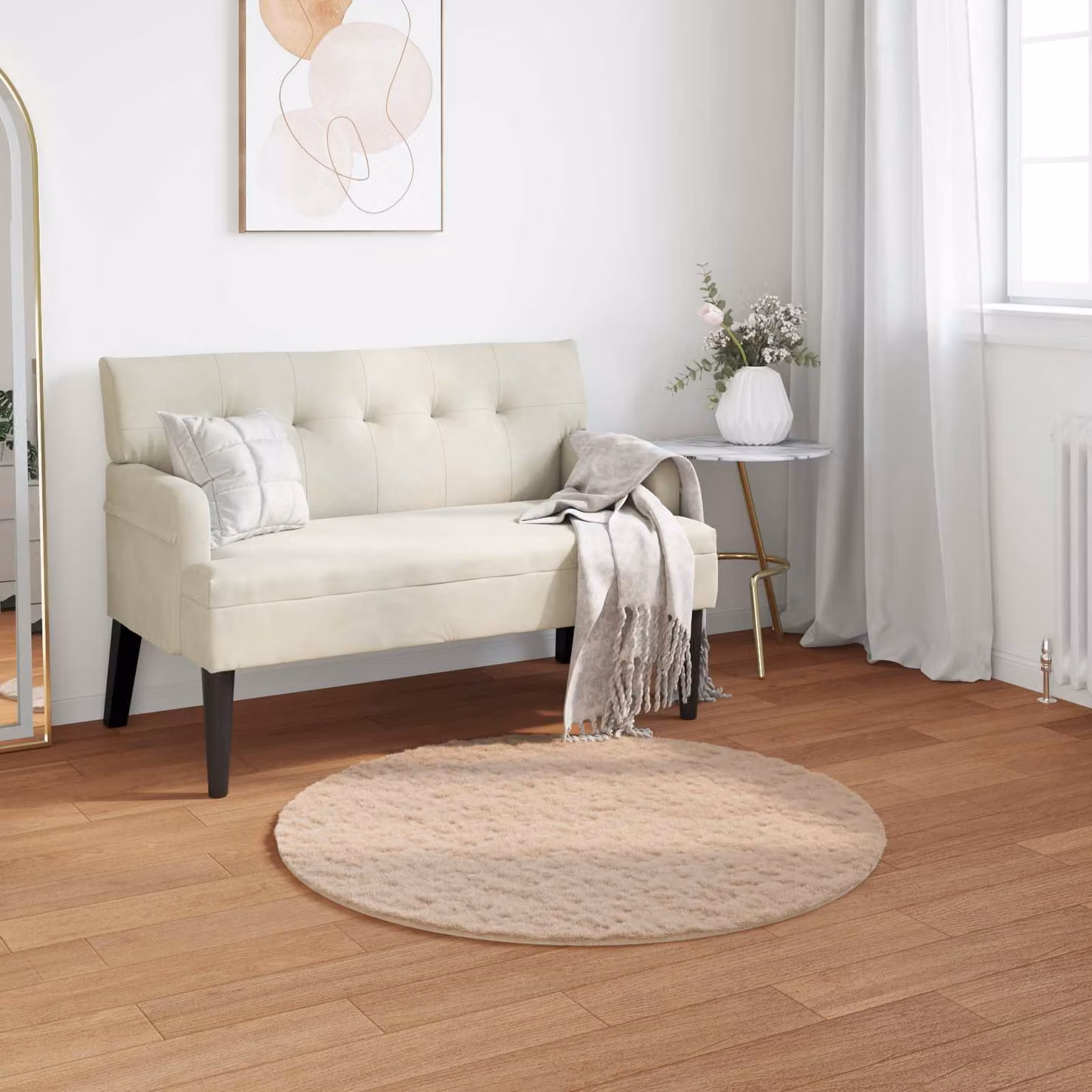Tappeto antiscivolo vidaXL in ecopelliccia sintetica OLITE, colore tortora, ideale per soggiorno e camera da letto