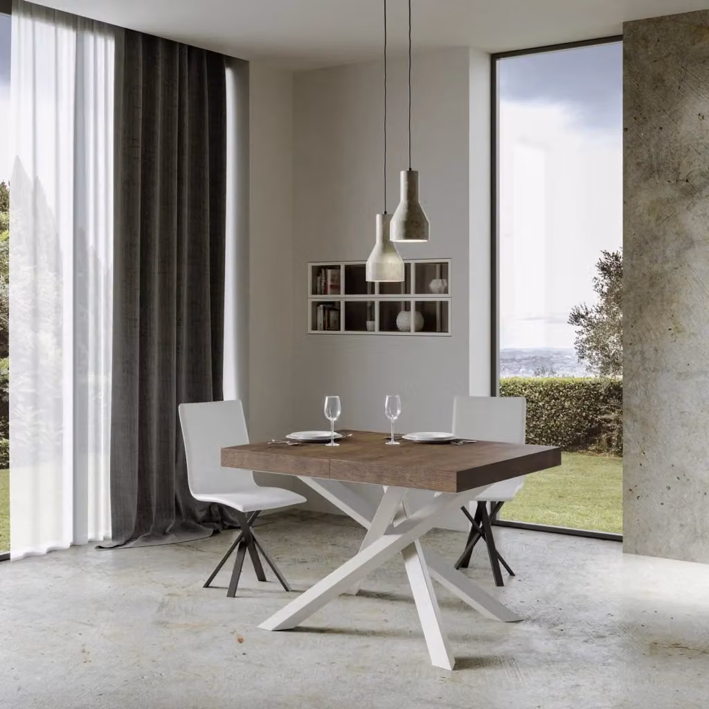 Tavolo Allungabile Volantis Premium GIORDANOSHOP Noce e Bianco L/P/H: 140-400 x 90 x 77 cm – 2