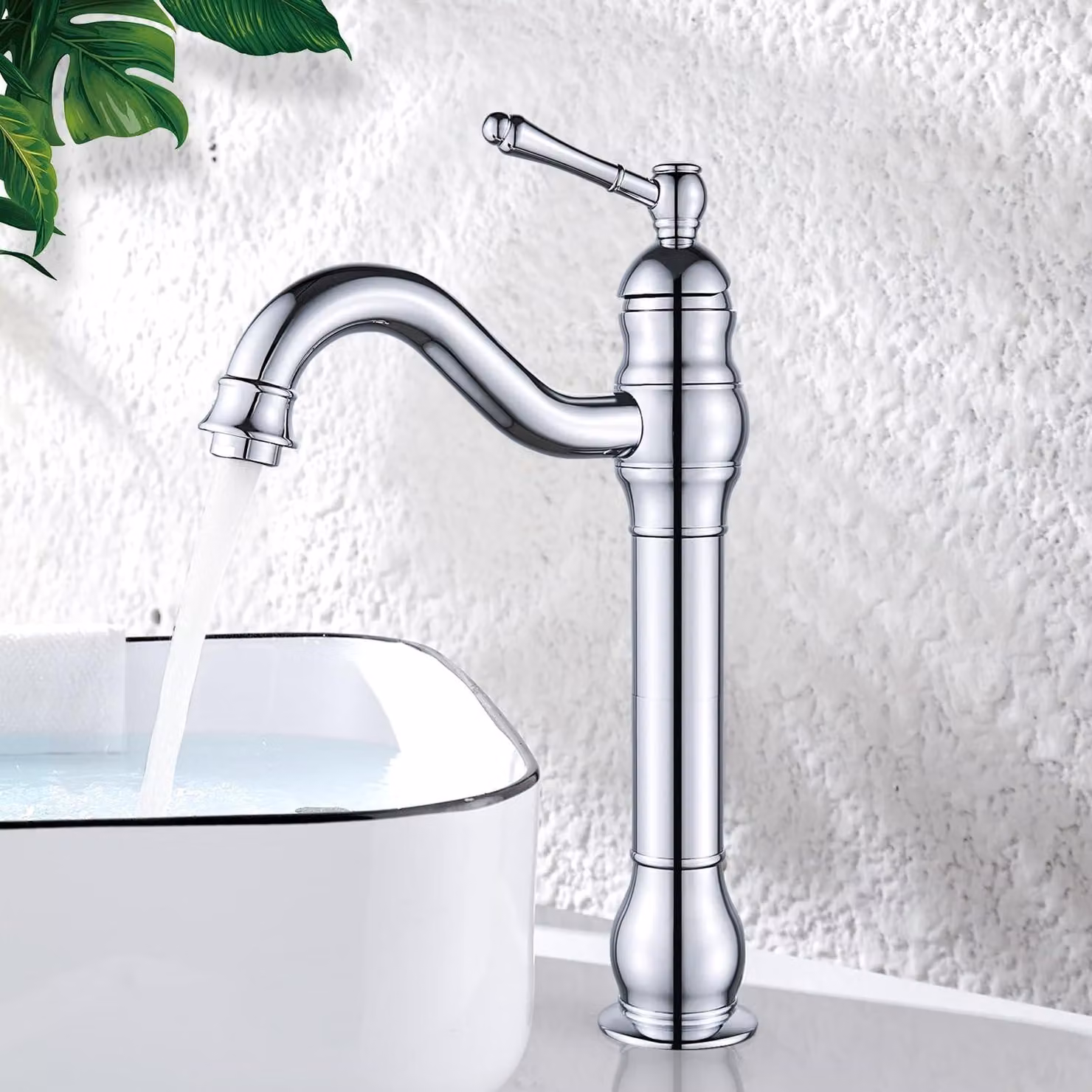 Rubinetto per bagno cromato, girevole a 360°