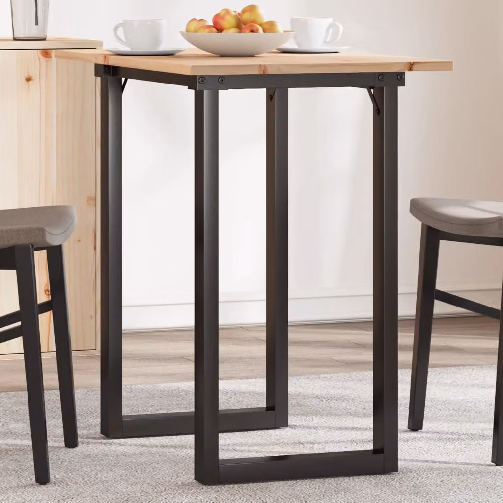 vidaXL Tavolo da Pranzo Rettangolare in Legno di Pino e Acciaio, Marrone, L 80 cm x P 50 cm x H 75,5 cm