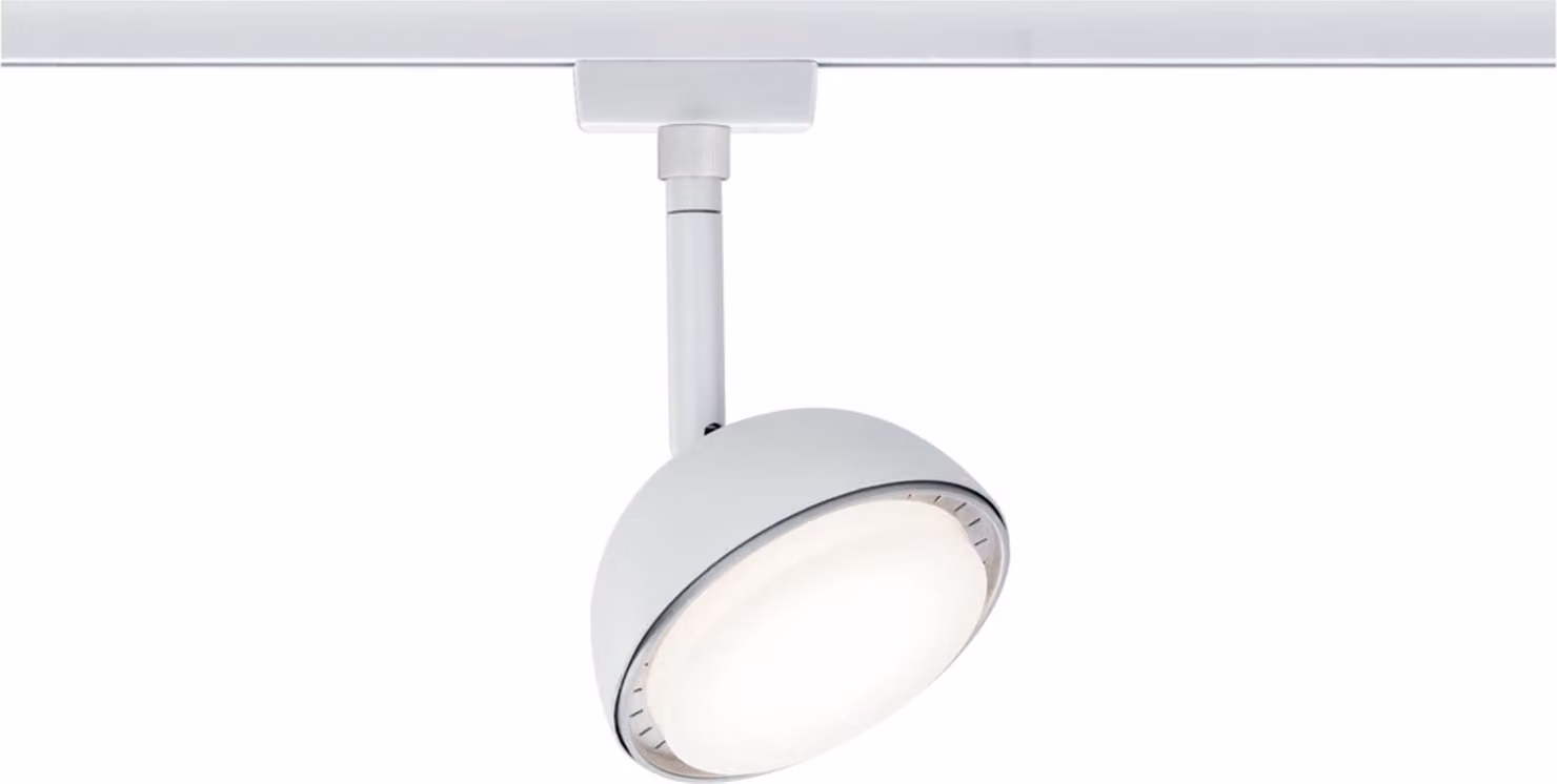 Paulmann URail Spot Hemi, 1 lampada da 5W, colore bianco, 230V, materiale: metallo/plastica
