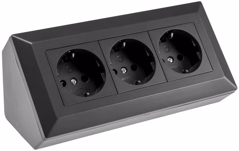 Blocco prese Delphi a 3 prese, nero, 250V/16A