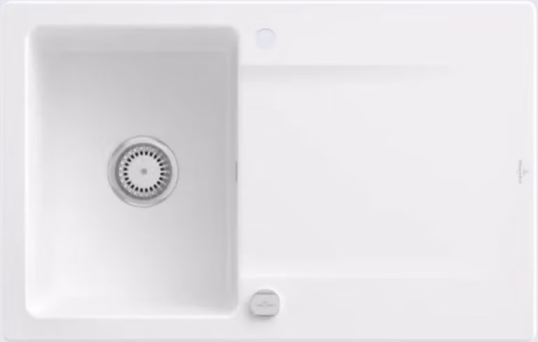 Lavello da cucina Villeroy&Boch, lavello da cucina Siluet 45 Stone White 800x510mm, larghezza base 45cm