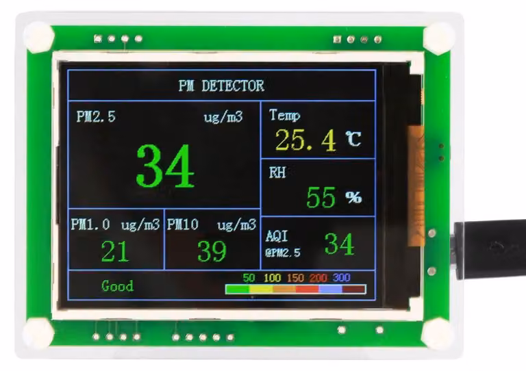 Misuratore di PM2.5, rilevatore della qualità dell'aria da 2,8 pollici, PM1.0/PM10.0
