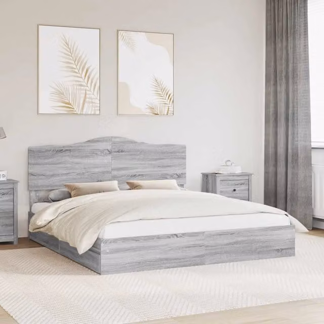 Letto con Contenitore con cassetto Grigio Sonoma 180 x 200 cm 3413483