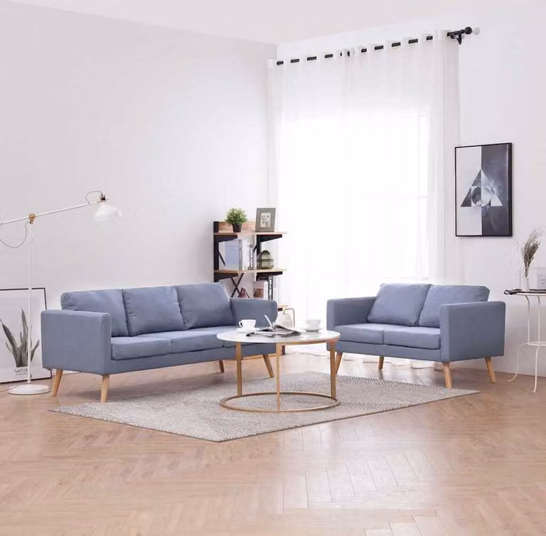Maison Exclusive - Set Divani a 2 e a 3 Posti in Tessuto Grigio Chiaro
