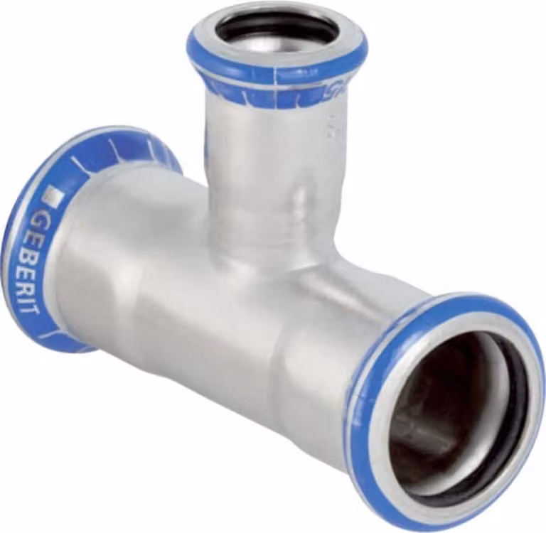 Geberit raccordo a T Mapress d 28x22x28mm, rosso, senza LABS, acciaio inox