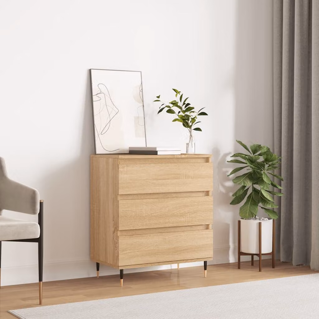 Credenza vidaXL in Rovere Sonoma e Legno Multistrato, Colore Marrone, L 60 cm x P 35 cm x H 70 cm