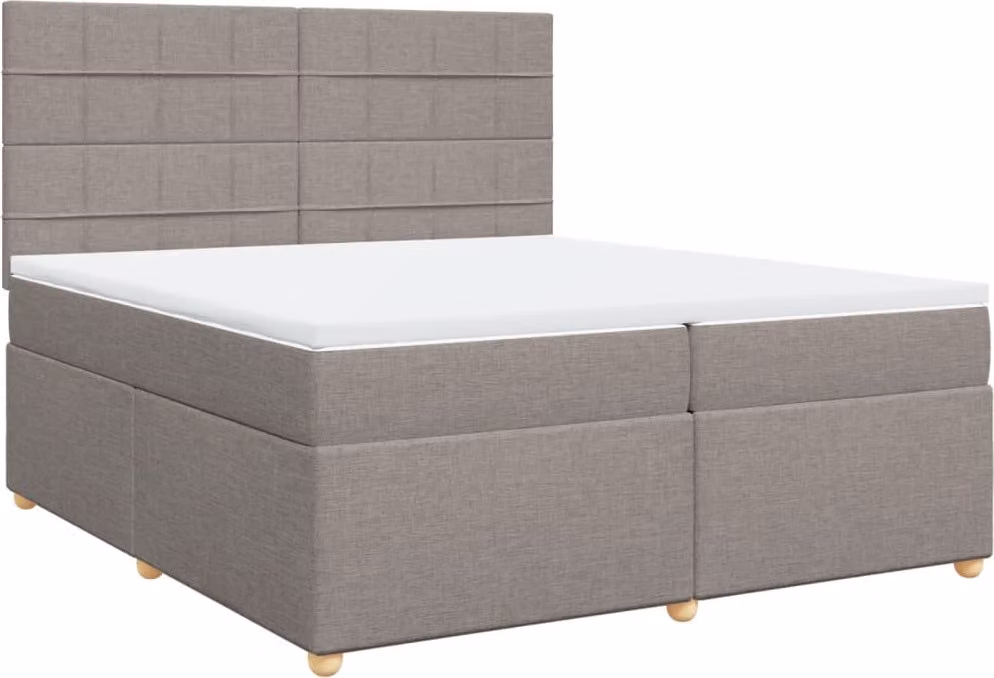 Letto a molle con materasso Taupe 200x200 cm in tessuto