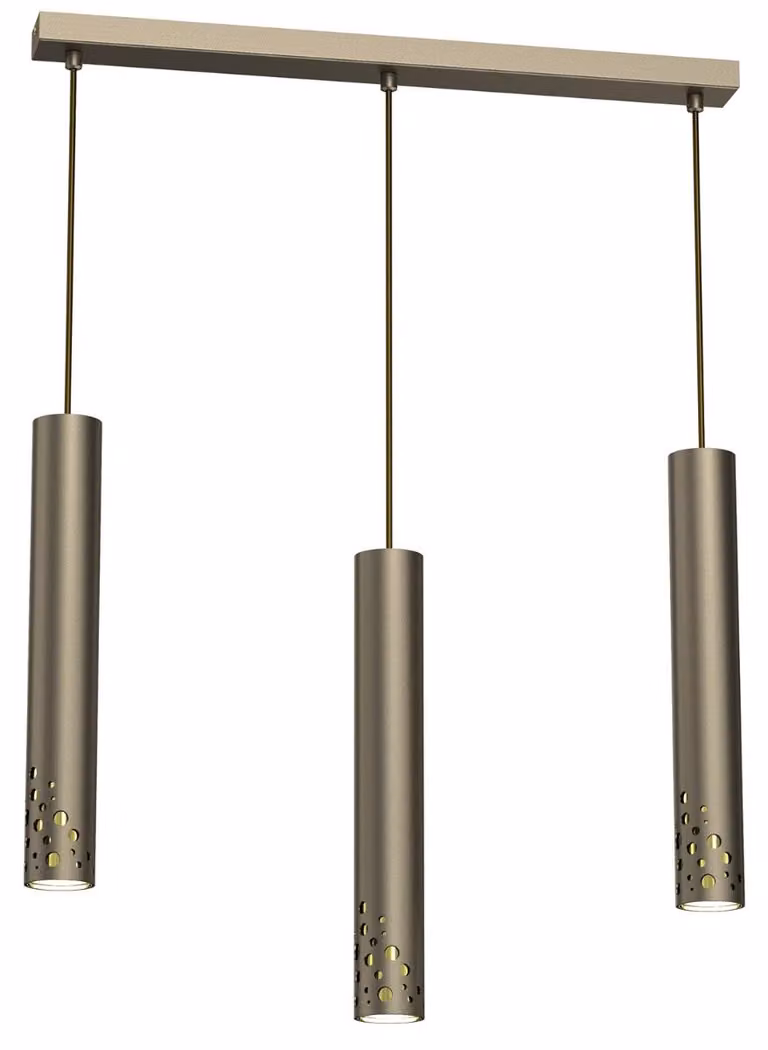 Lampada a sospensione Altro Buble, titanio oro lucido, 3xGU10x8W, metallo, dimensioni: 120x60x5,5 cm, IP20, Luminex