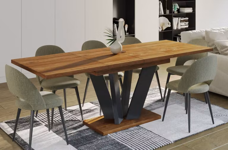 Tavolo da pranzo Endo-Möbel allungabile Alex 130cm - 210cm tavolo robusto a colonna (rovere Stirling)