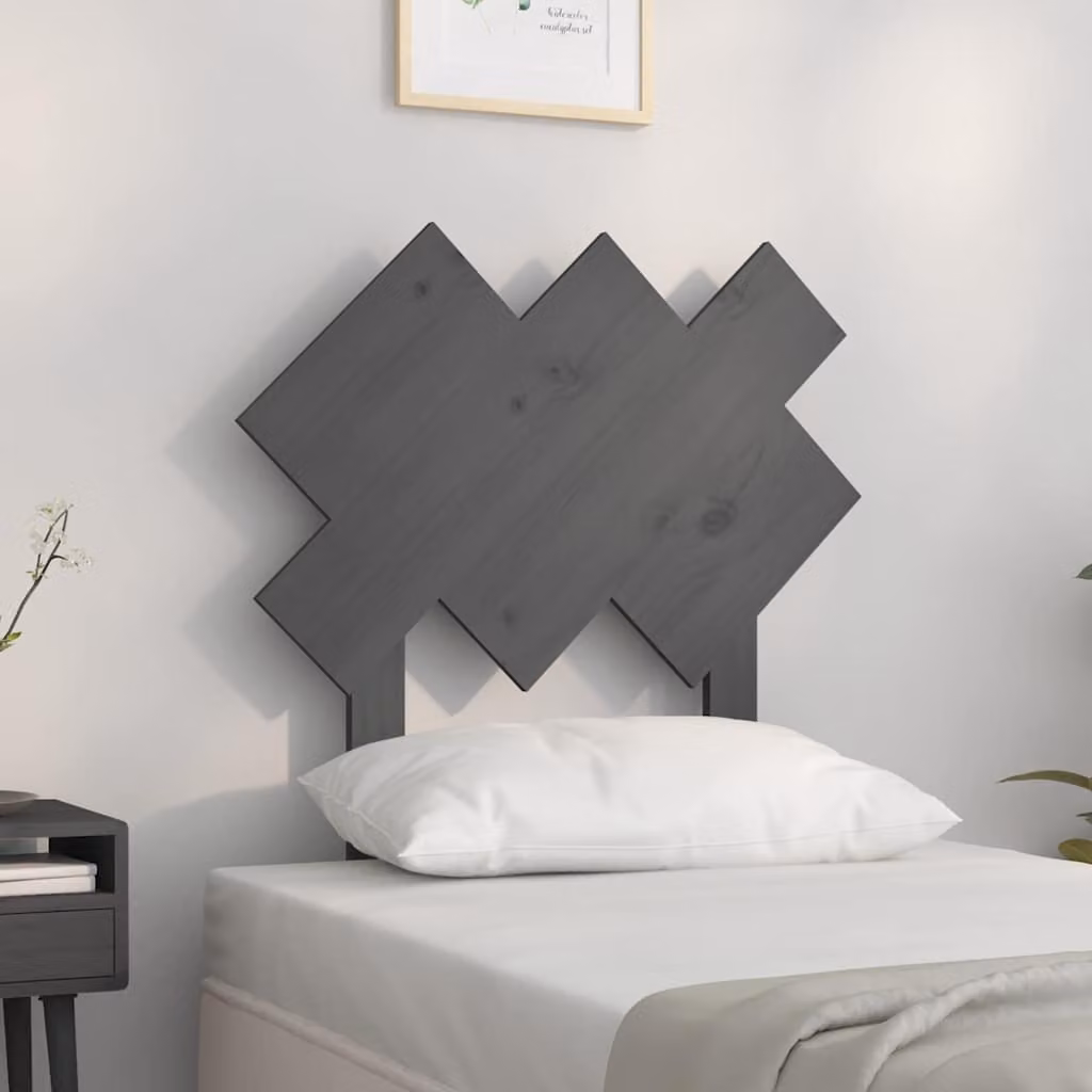 Testiera per letto vidaXL in legno massello di pino, colore bianco, L 72,5 cm x P 3 cm x H 81 cm