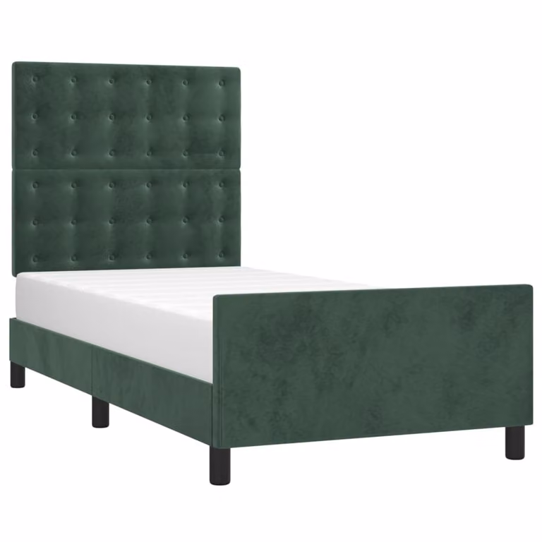 Giroletto senza Materasso Verde Scuro 90x200 cm in Velluto