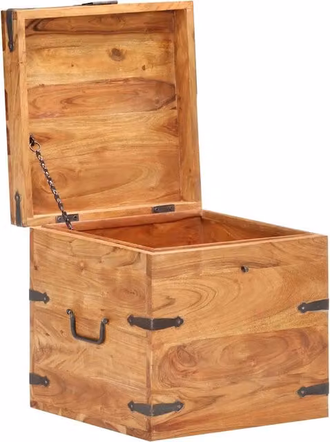 Baule 40x40x40 cm in Legno Massello di Acacia CFW2424309