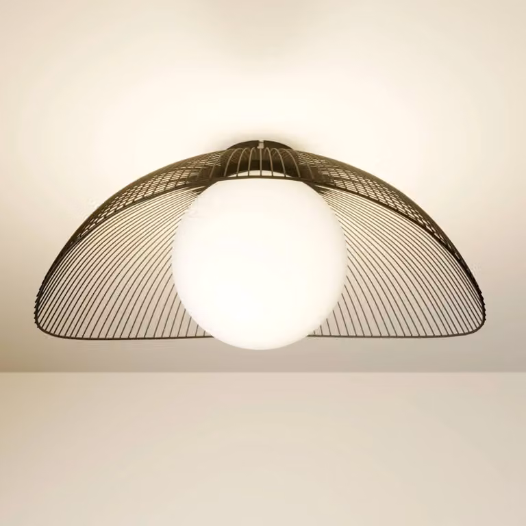 Plafoniera soffitto Fabronia Lindby, dimmerabile, Nero, Soggiorno / Sala da pranzo, Metallo, Moderno, Plafoniera