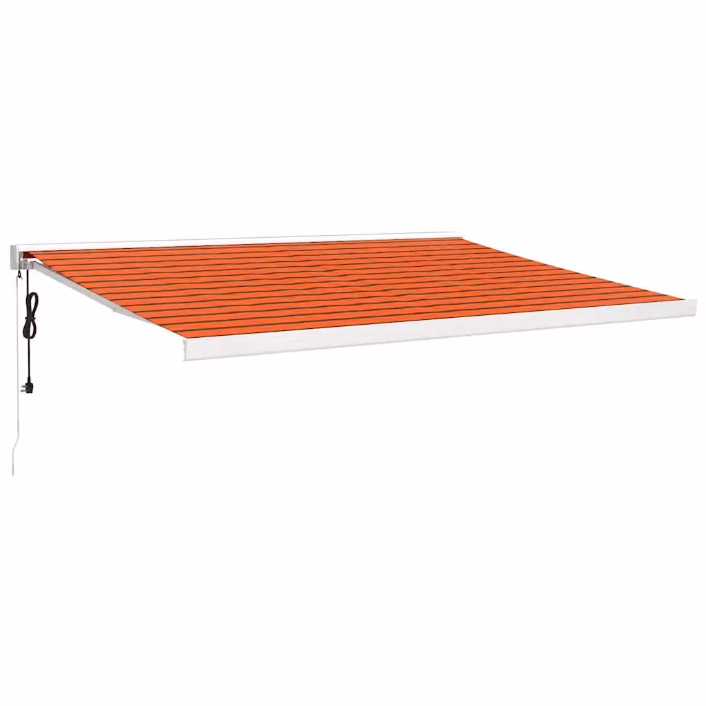 Tenda Retrattile Motorizzata VIDAXL in Alluminio e Poliestere, Arancione, Marrone e Bianco, L: 450 cm, P: 300 cm – 2