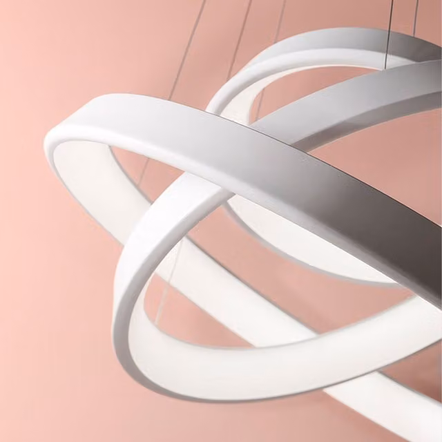 Lampada a sospensione LED Affralux Anelli Tripli, luce bianca calda, colore bianco