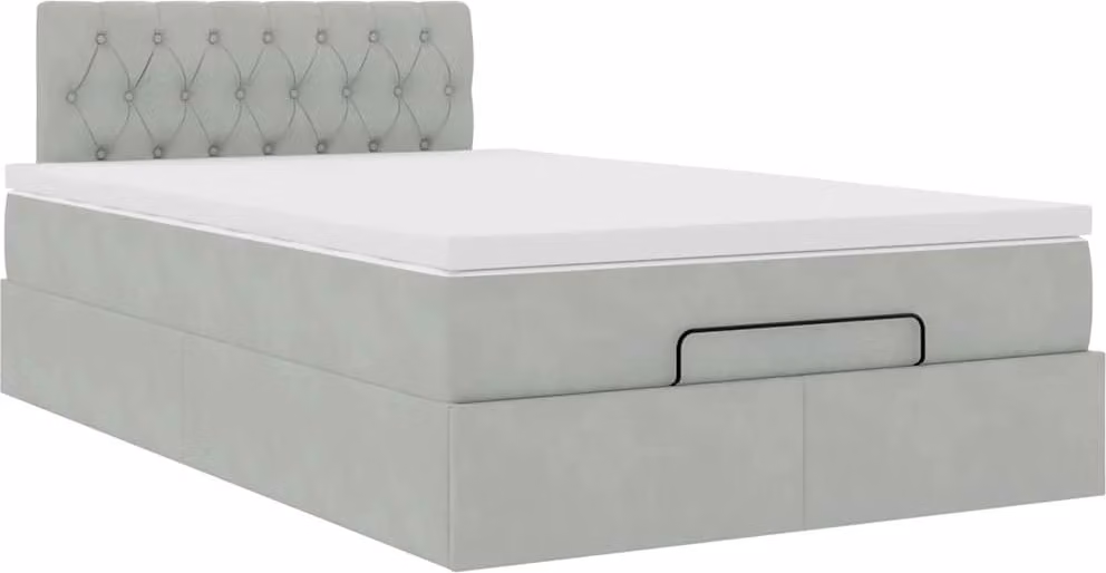 Struttura Letto Pouf con Materasso 120x200 cm Velluto