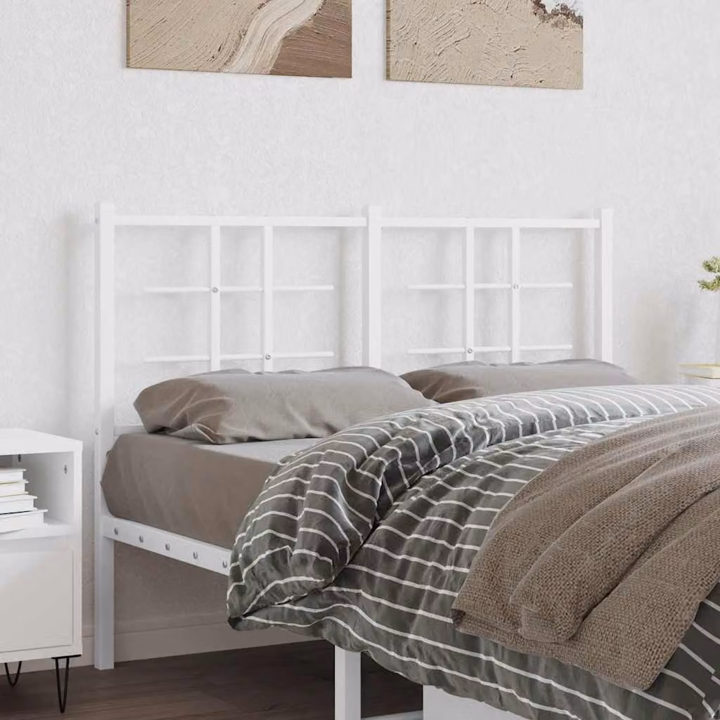 Testiera di ricambio vidaXL in metallo bianco laccato per letto 120x200 cm