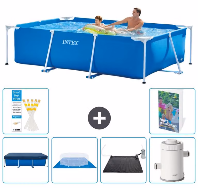 Piscina fuori terra rettangolare - 260x160x65 cm - 5 pezzi, modello S92