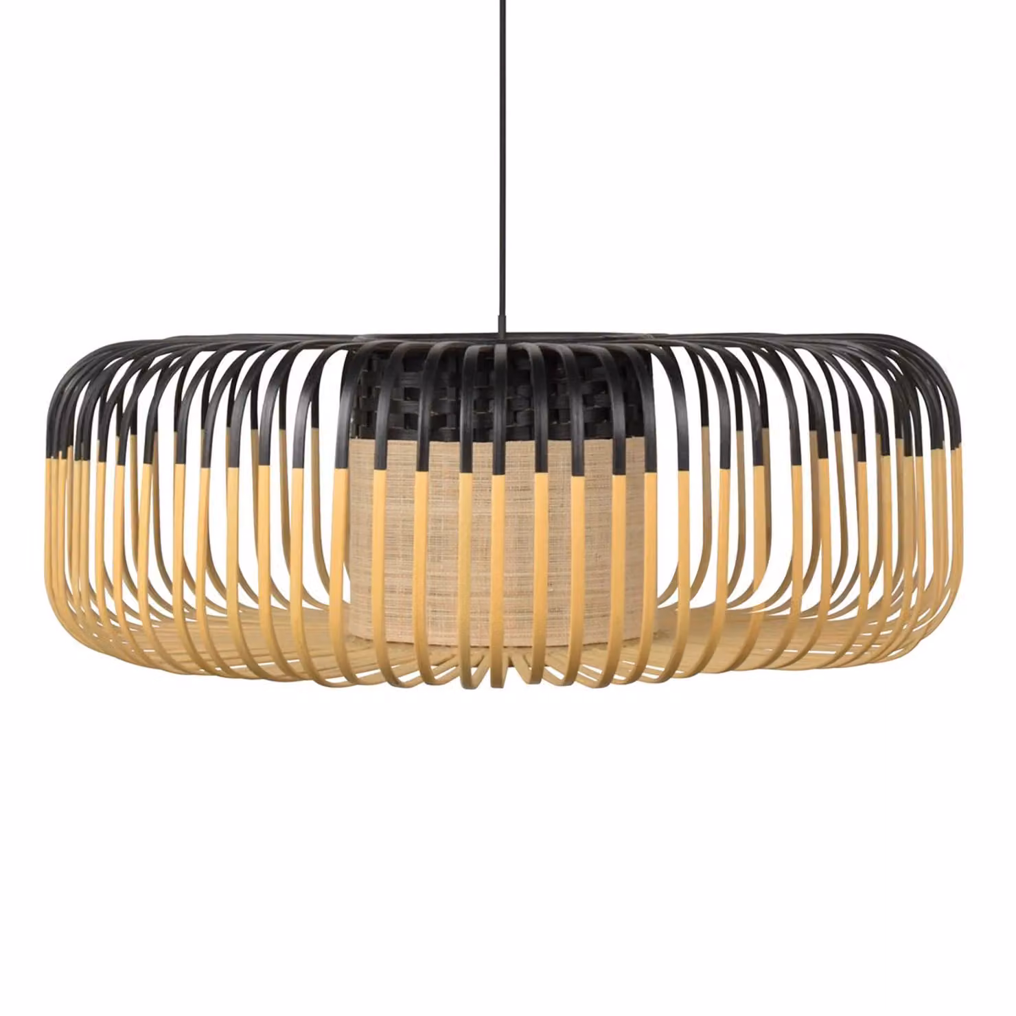 Forestier Lampada a sospensione Bamboo Light XL, dimmerabile, Nero, Soggiorno / Sala da pranzo, bambù, Design, Lampada a sospensione