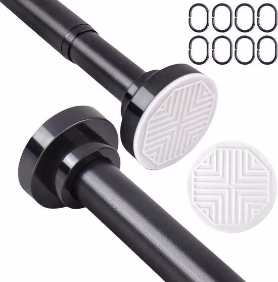 Morsetto per asta, nero, acciaio inossidabile, 70-130 cm