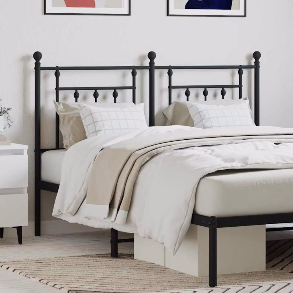 Testiera di ricambio vidaXL in metallo nero laccato per letto 140x200 cm