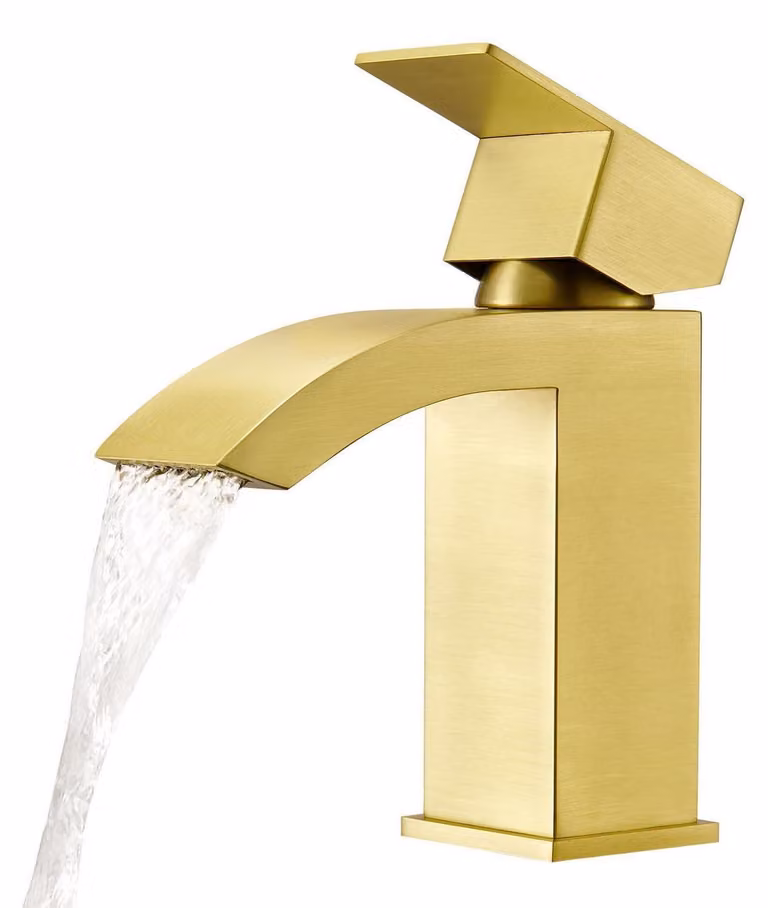 Miscelatore per lavabo a cascata, finitura cromata, con valvola in Vetroceramica