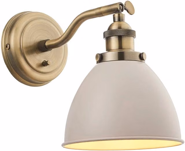 Applique retrò regolabile Endon in metallo con interruttore e attacco E14, disponibile in finiture oro, ottone, beige, bianco o bronzo