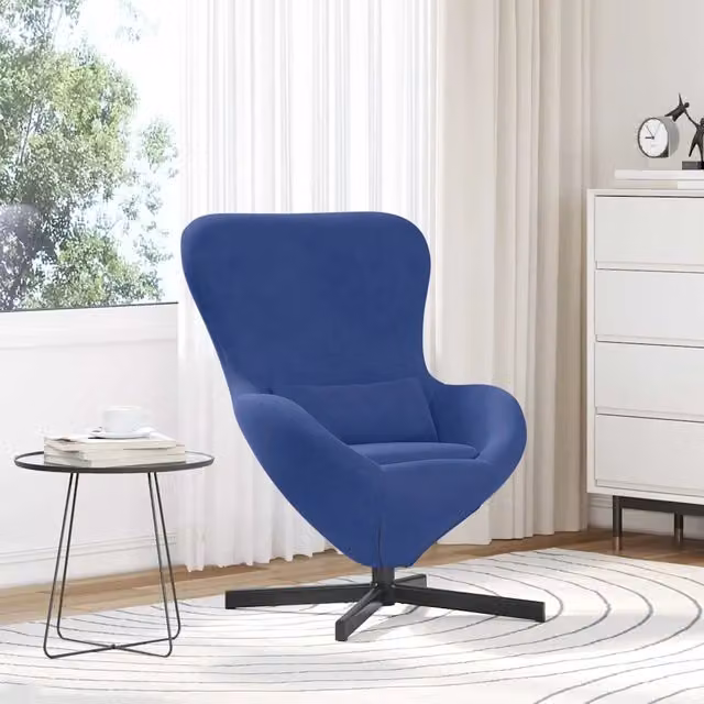 Divano Sedia-Poltrona uovo Blu Polizia 63 x 73 x 90 cm Velluto