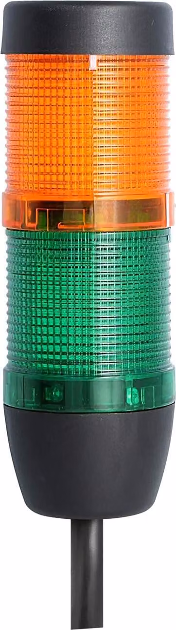 Colonna segnaletica STEX24 verde-gialla, 50 mm, 24 V CA/CC, luce lampeggiante a LED, cavo 0,6 metri, SS50-OB2/24 138 Tecnica di collegamento: