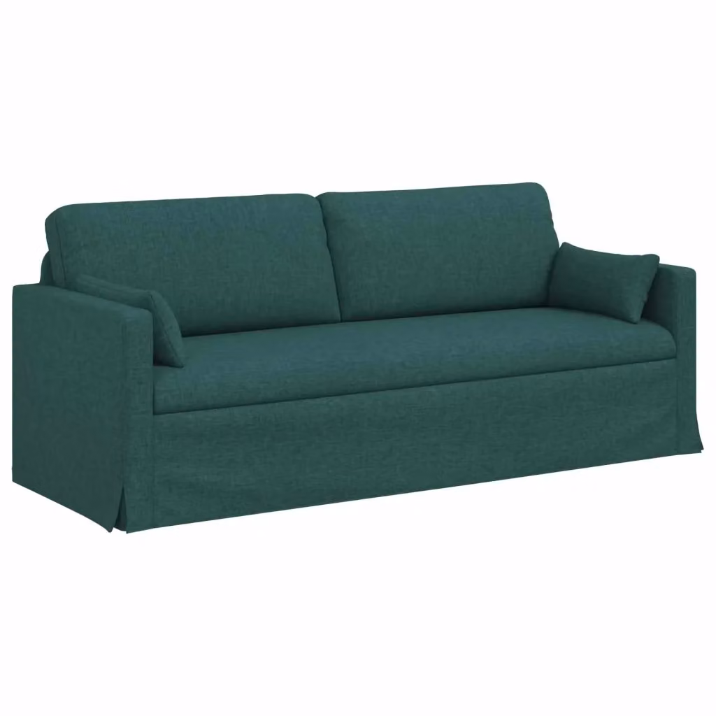 vidaXL Divano Verde Scuro in Tessuto con Struttura in Metallo e Rivestimenti Rimovibili L: 198 cm, P: 78 cm, H: 80 cm – 2