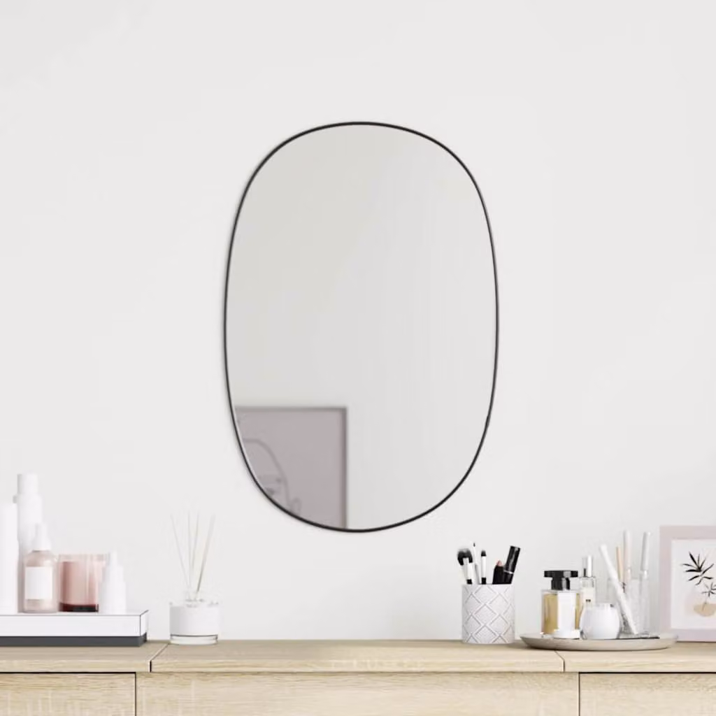 Specchio da parete rettangolare minimalista vidaXL nero L: 60 cm, H: 40 cm