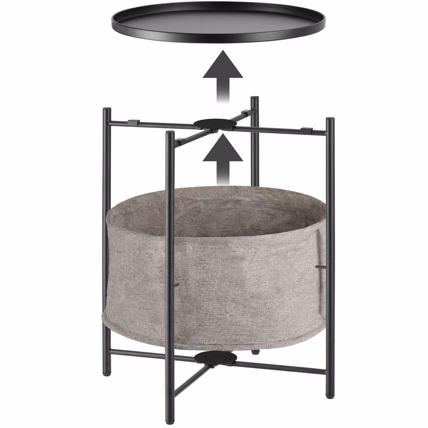 Tavolino rotondo Canterbury tectake nero con finitura opaca L/P/H: 45,5 x 45,5 x 53 cm – 2