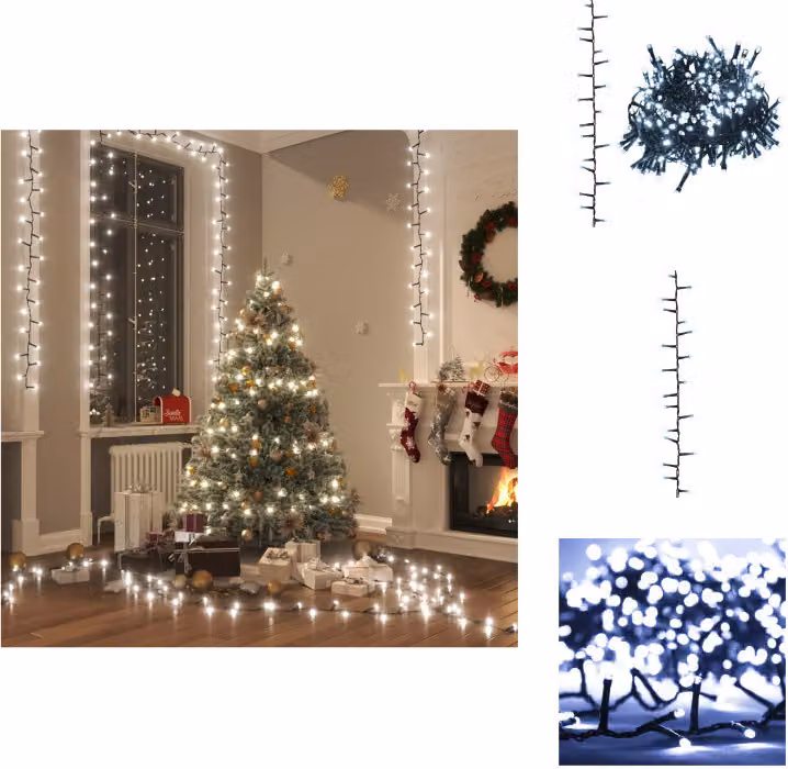 vidaXL Luci LED da fata con 1000 LED bianco freddo 25 m PVC - Illuminazione natalizia