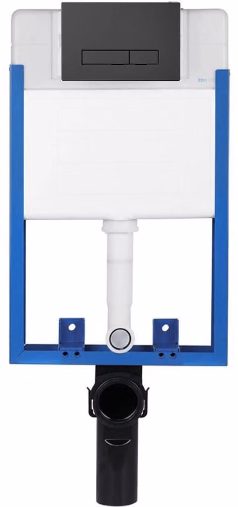 CERANO - Set WC da incasso, modulo, pulsante WC Slim, piastra, nero opaco - da incasso