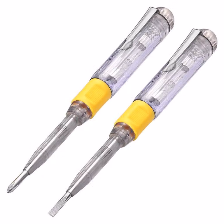 Tester per prese di corrente, cacciavite, tester elettrico 100-500V (2 pezzi)