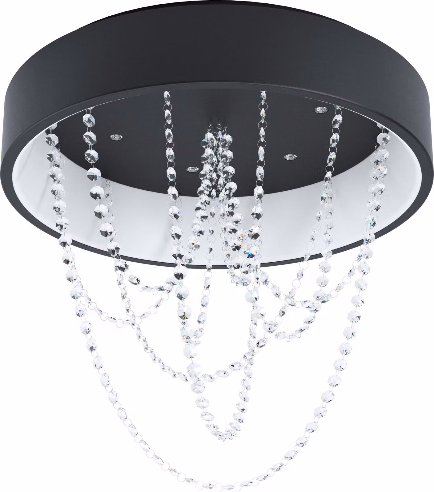 Lampada da soffitto EGLO LED Berlona, lampada da soffitto in cristallo dimmerabile con telecomando, elegante lampada da salotto, bianco caldo, Ø 59,5 cm