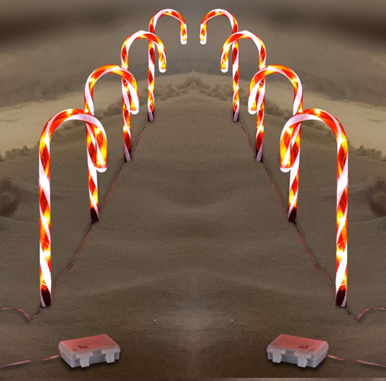 set di 8 LED bastoncini di zucchero decorazione natalizia luci fiabesche con funzione timer luci natalizie bastone luminoso a batteria timer bastoni luce giardino illuminazione esterna