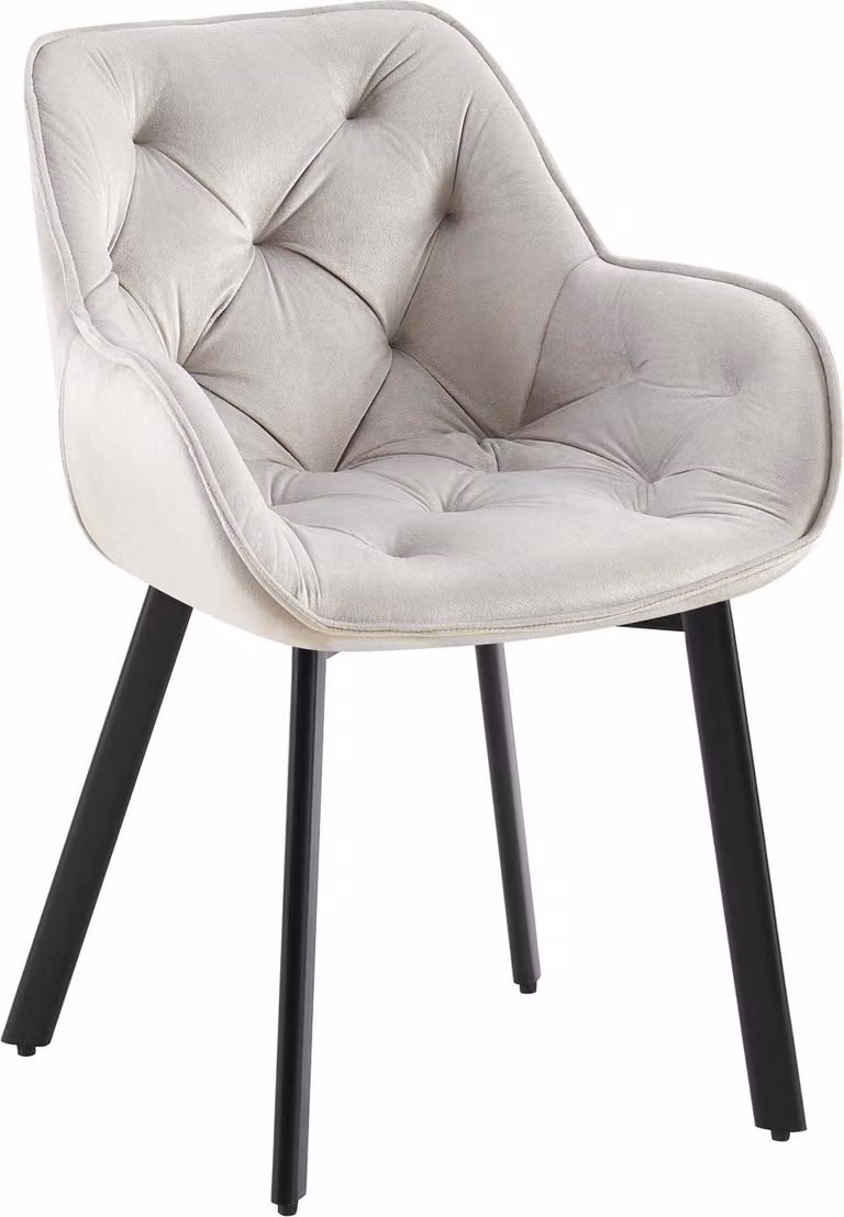 Poltrona da pranzo - poltrona in velluto, design girevole a 180°, comfort lussuoso | colore: grigio