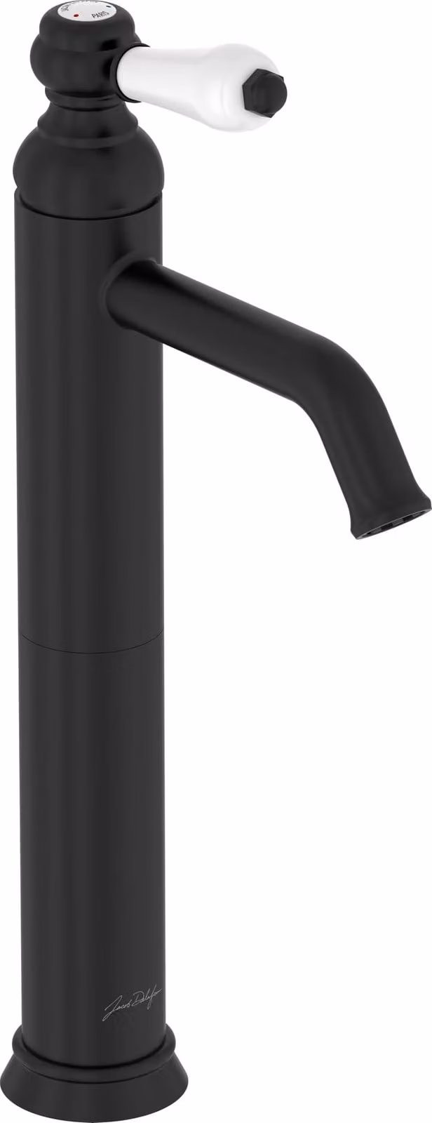 Miscelatore per lavabo Louise, stile retrò, maniglia in Vetroceramica, dimensioni 17x36,2x5,5 cm, colore nero opaco