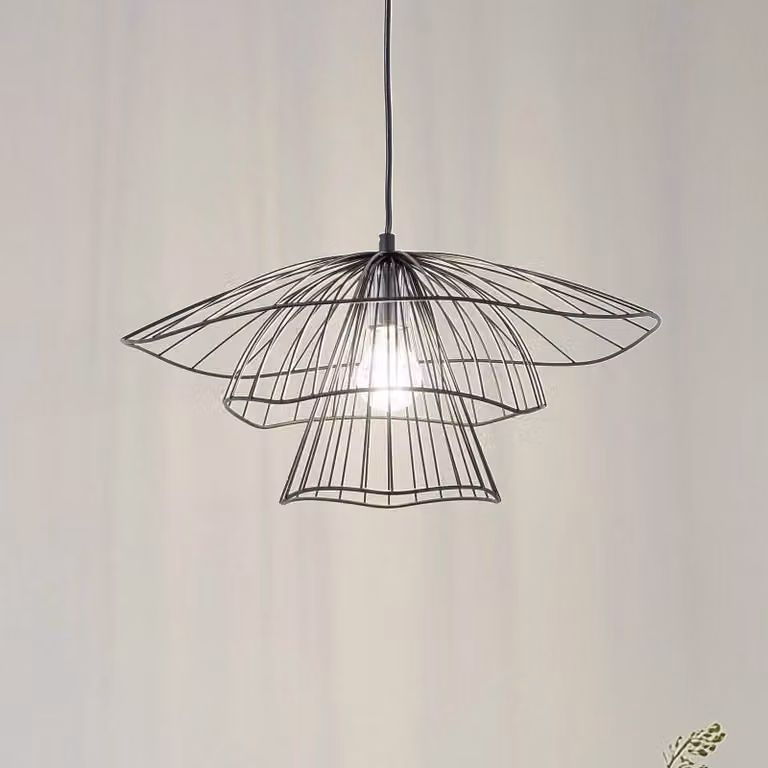 Lampada a sospensione Tel 6504 Opviq, dimmerabile, Nero, Soggiorno / Sala da pranzo, Metallo, Moderno, Lampada a sospensione