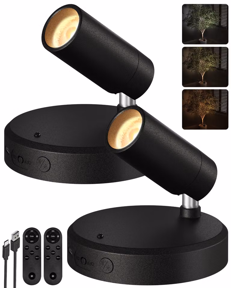 Fareto a LED wireless, con batteria da 5500 mAh, dimmerabile, dotato di telecomando e funzione timer