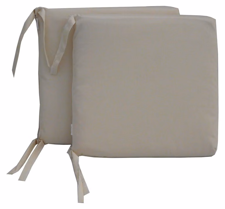 Set 2 Cuscini per Sedia da Giardino 45x45x5 cm in Poliacrilico Allegro Ecru