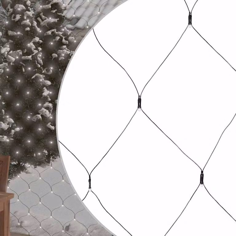vidaXL Luci di Natale a Rete LED Bianco Freddo, 204 LED, 3x2 m, per Interni ed Esterni