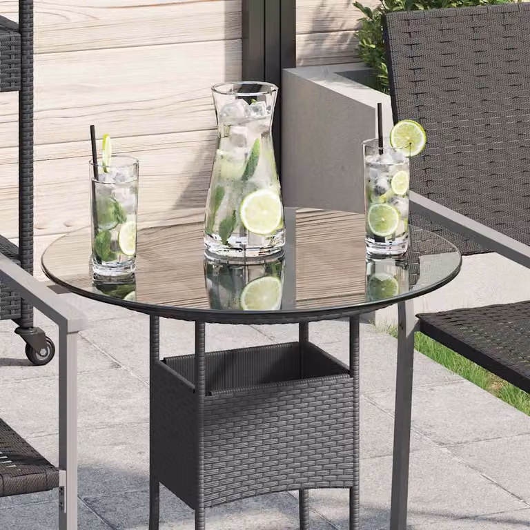 vidaXL Piano Tavolo Rotondo in Vetro Temperato Trasparente Diametro: 50 cm